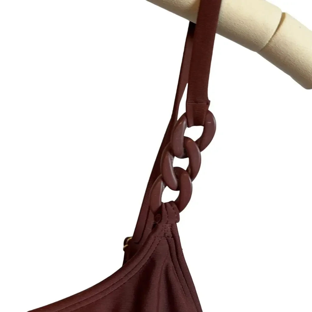 Kona Sol Women's Brown Medium Coverage One Piece Swimsuit - Size Large - NWT